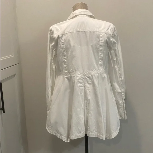 Diesel White Layered Peplum Shirt Snap Front Size medium - Picture 3 of 14